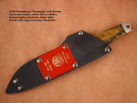 "Paraeagle" combat Pararescue knife with tension kydex, aluminum, steel sheath