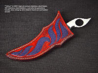 "Tethys" sheath  inlaid with blue stingray skin in hand-carved leather shoulder