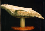 Bubinga hardwood base, nylon riser, Brown Alabaster sculpture