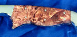 Dyed and Stabilized Box Elder Burl Hardwood Knife Handle